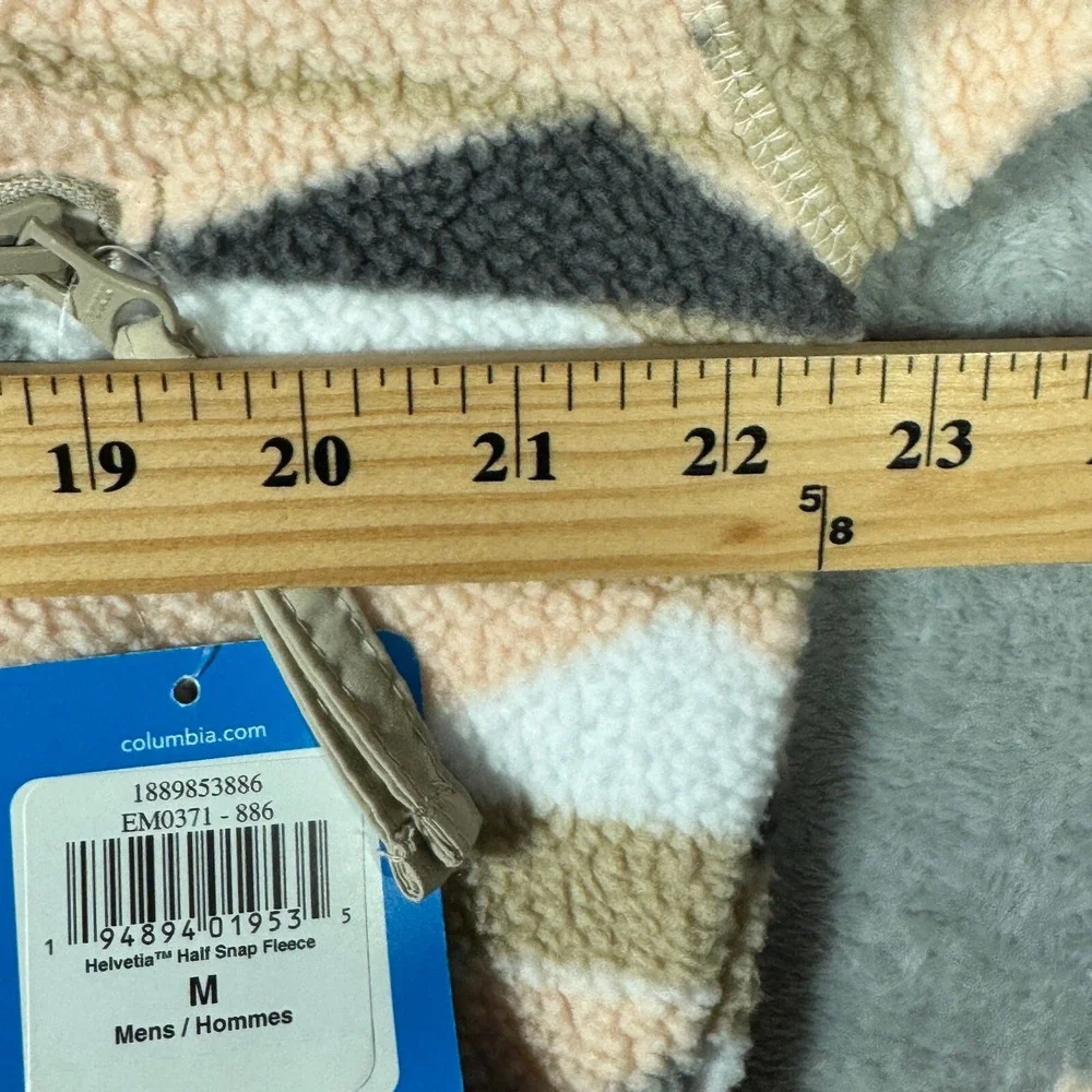 Columbia Sweater Mens M Beige Helvetia Half Snap‎ Fleece T Pullover Aztec